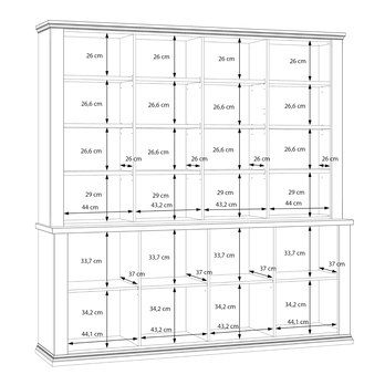 Knižnica PONTYPOOL biela/dub riva 9