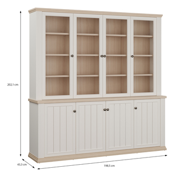 Knižnica PONTYPOOL biela/dub riva 10