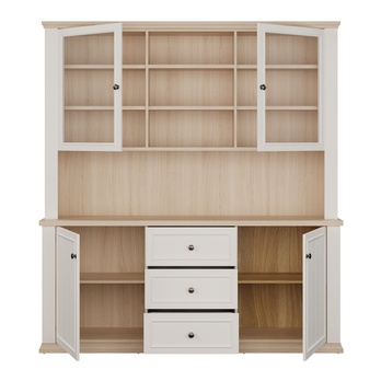 Príborník PONTYPOOL biela/dub riva 3