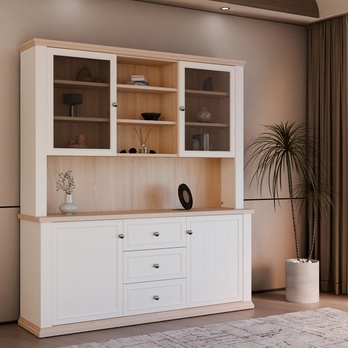 Príborník PONTYPOOL biela/dub riva 7