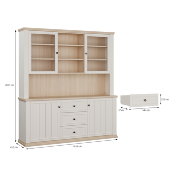 Príborník PONTYPOOL biela/dub riva 10