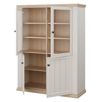 Vitrína PONTYPOOL biela/dub riva, šírka 120 cm 2