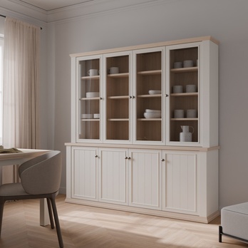 Knižnica PONTYPOOL biela/dub riva 1