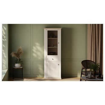 Vitrína PONTYPOOL biela/dub riva, šírka 70 cm, ľavá/pravá 10