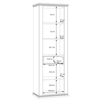 Vitrína PONTYPOOL sivá/dub mauvella, šírka 70 cm, ľavá/pravá 11