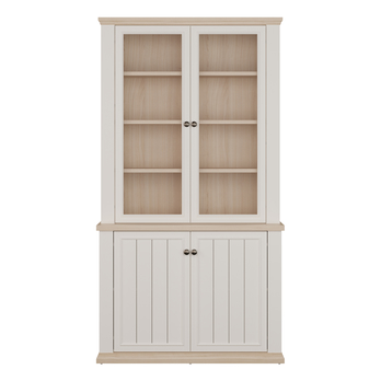 Vitrína PONTYPOOL biela/dub riva, šírka 110 cm 4