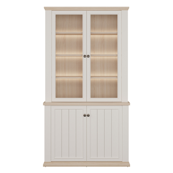 Vitrína PONTYPOOL biela/dub riva, šírka 110 cm 5