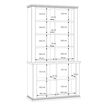 Vitrína PONTYPOOL sivá/dub mauvella, šírka 110 cm 7