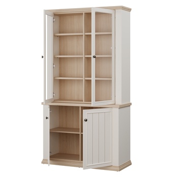 Vitrína PONTYPOOL biela/dub riva, šírka 110 cm 2