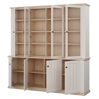 Knižnica PONTYPOOL biela/dub riva 2