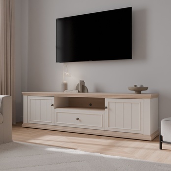 TV komoda PONTYPOOL biela/dub riva, šírka 200 cm 1