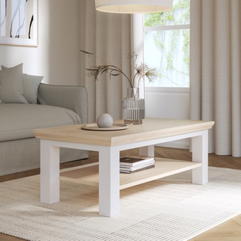 Konferenčný stolík PONTYPOOL biela/dub riva, šírka 116 cm 1