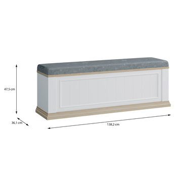 Lavica PONTYPOOL biela/dub riva 6