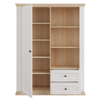 Regál PONTYPOOL biela/dub riva, šírka 120 cm 2