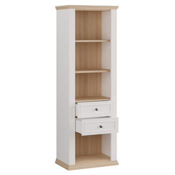 Regál PONTYPOOL biela/dub riva, šírka 70 cm 2