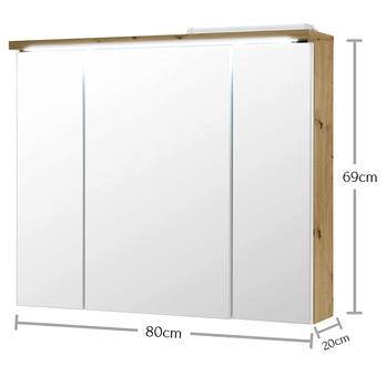 Zrkadlová skrinka POOL dub artisan, 80 cm 4