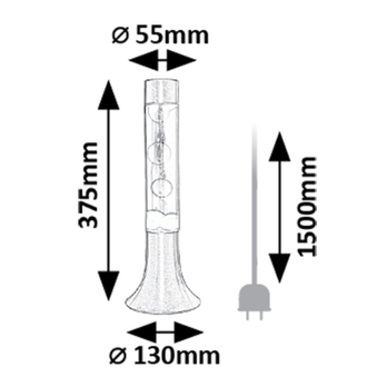 Lávová lampa POPPILOL červená/strieborná 4
