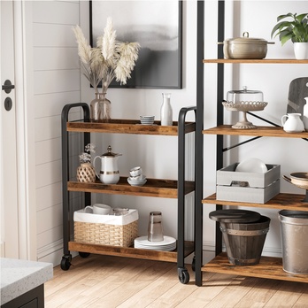 Servírovací stolík  PORTA čierna/hnedá 1