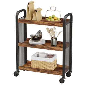 Servírovací stolík  PORTA čierna/hnedá 2