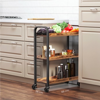 Servírovací stolík  PORTA čierna/hnedá 4