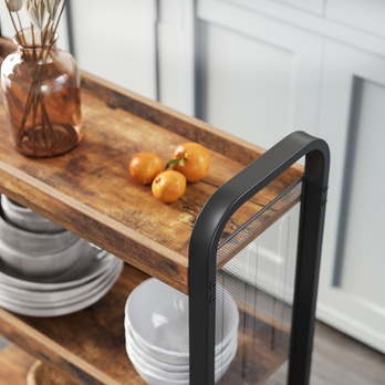 Servírovací stolík  PORTA čierna/hnedá 5