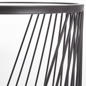 Sada 2 prístavných stolkov POSEIDON čierna/dymové sklo 4