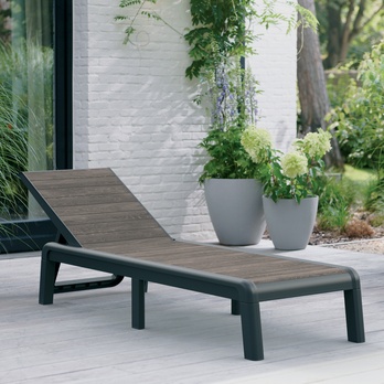 Záhradné ležadlo POSY orech/grafitová 1