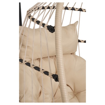 Závesné kreslo POTROS béžová/sivá/čierna 5