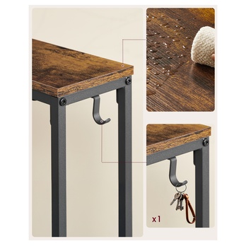 Konzolový stolík POWER STRIP 2 hnedá/čierna 2