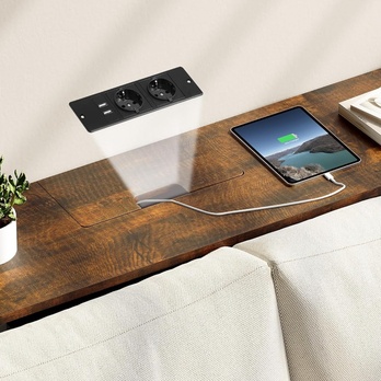 Konzolový stolík POWER STRIP hnedá/čierna 4