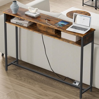 Konzolový stolík POWER STRIP hnedá/čierna 5