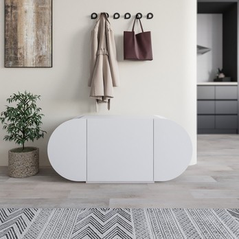 Lavica na topánky POZY biela 1