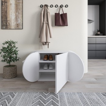 Lavica na topánky POZY biela 2