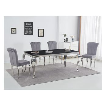 Jedálenská stolička PRANCI sivá/chróm 1