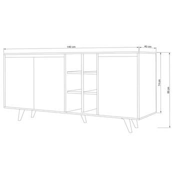 Komoda PRAVA dub/biela 4