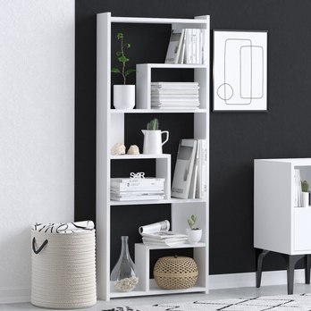 Regál/knižnica PRINS biela 2