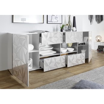 Komoda PRISMA 10 biela lesklá 2