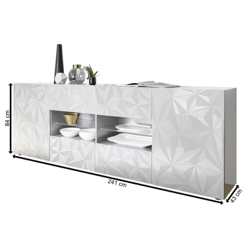 Komoda PRISMA 10 biela lesklá 4