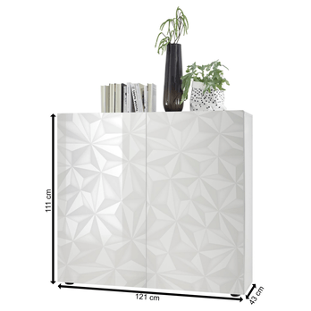 Komoda PRISMA 1 biela lesklá 4