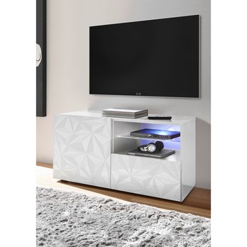 TV komoda PRISMA 3 biela lesklá 1