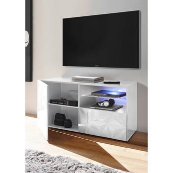 TV komoda PRISMA 3 biela lesklá 2