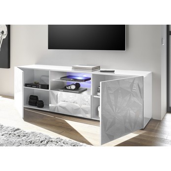 TV komoda PRISMA 6 biela lesklá 2