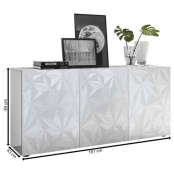 Komoda PRISMA 7 biela lesklá 5