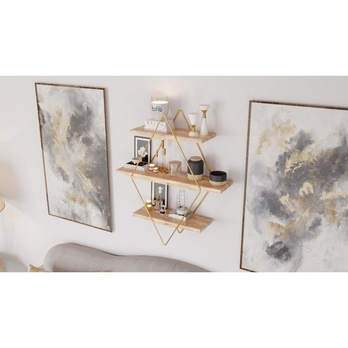 Nástenný regál PRISMA zlatá 4