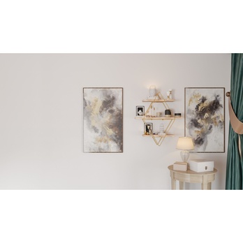 Nástenný regál PRISMA zlatá 5