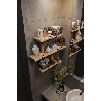 Nástenný regál PRISMA čierna 2