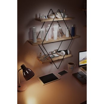 Nástenný regál PRISMA čierna 5