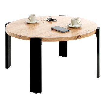 Prístavný stolík Prístavný stolík čierna/dub, priemer 42 cm 1