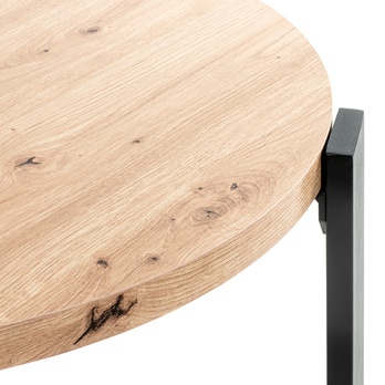 Prístavný stolík Prístavný stolík čierna/dub, priemer 42 cm 3