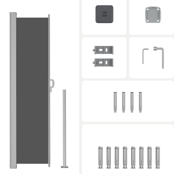 Bočná markíza PRIVACY sivá, 160x350 cm 4